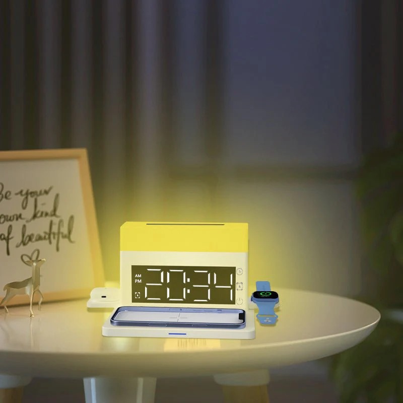 Creative 6-in-1 Multi-function Night Light, Clock, Alarm, Eye Protection