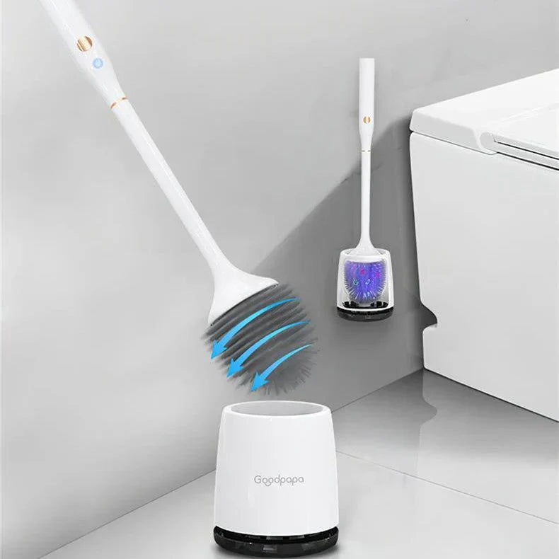 Wireless electric toilet brush, powerful, efficient, rechargeable, hygienic, easy cleaning.
